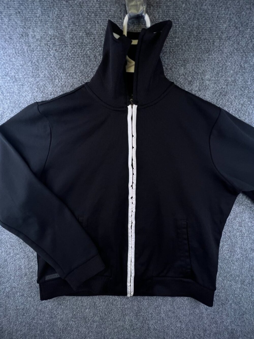 Lauren Ralph Lauren Active Women’s Black White Trim Jacket High Neck XL Track
